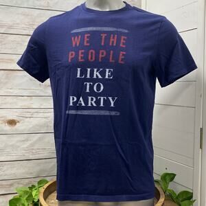 We The People Like To Party Patriotic Americana Humor T-Shirt Conversation Tee L